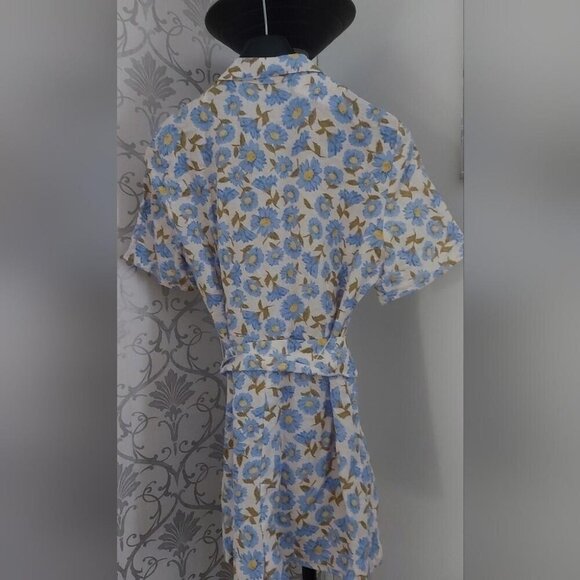 Zara NWT Wrap Romper | Linen Blend Floral Print | Preppy Summer XL - Picture 3 of 16